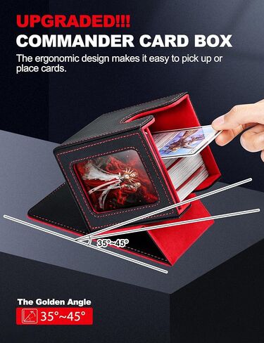 حافظة بطاقات لأسطح MTG Commander، تحمل أكثر من 100 بطاقة مزدوجة الأكمام وبطاقات عرض النافذة، تصميم مغناطيسي، غالبًا ما تناسب MTG، PTCG، TCG، CCG، والأسطح الرياضية (أسود وأخضر) in Saudi Arabia