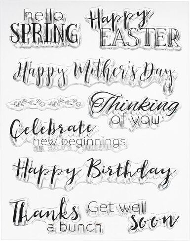 Transparent Silicone Stamps, 1 Pcs T1542 Holiday Greeting Clear Stamps for Card Making Decoration DIY Scrapbooking Embossing Album Decor Craft, Clear in Saudi Arabia