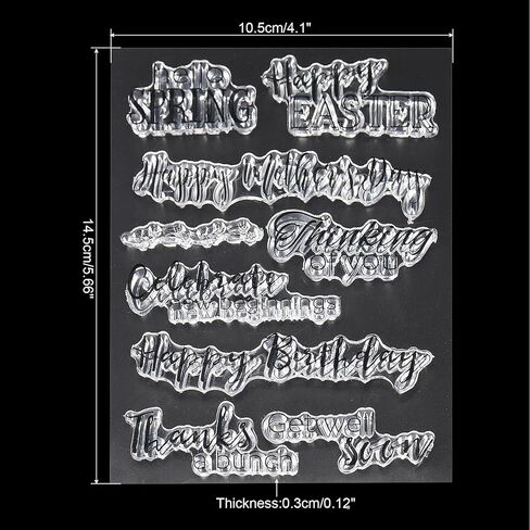 Transparent Silicone Stamps, 1 Pcs T1542 Holiday Greeting Clear Stamps for Card Making Decoration DIY Scrapbooking Embossing Album Decor Craft, Clear in Saudi Arabia