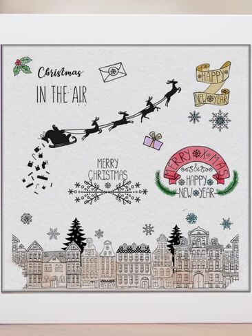 Christmas Clear Stamps for Card Making Decorative Xmas Theme City House Background Transparent Silicone Stamps for DIY Scrapbooking Supplies Embossing Paper Card Album Decoration Craft in Saudi Arabia