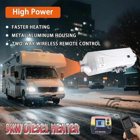 12V 9kW Diesel Heater ，Extra Large Aluminum Body, High Power Diesel Air Heater LCD Display, Overheat Alarm and Thermostat, Low Noise Parking Heater for RVs,Trucks, Ships in Saudi Arabia