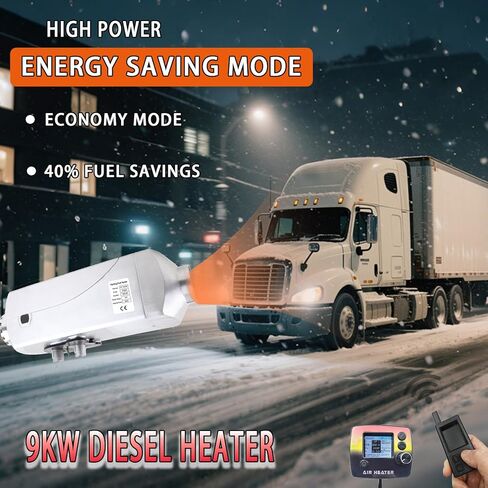 12V 9kW Diesel Heater ，Extra Large Aluminum Body, High Power Diesel Air Heater LCD Display, Overheat Alarm and Thermostat, Low Noise Parking Heater for RVs,Trucks, Ships in Saudi Arabia