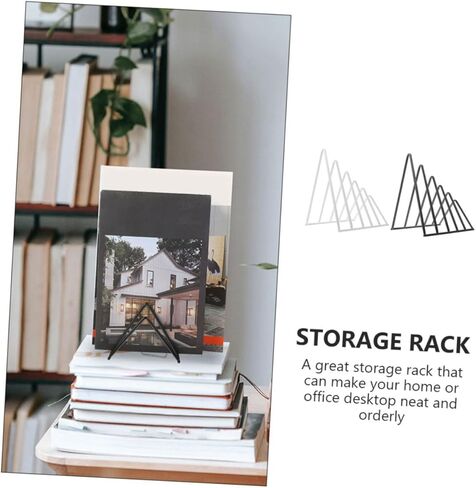 2Pcs Triangle Bookshelf Organizer File Storage Rack for Office Home and Dorm Use Capacity Bookends with Smooth Edges for Desktop Storage in Kuwait