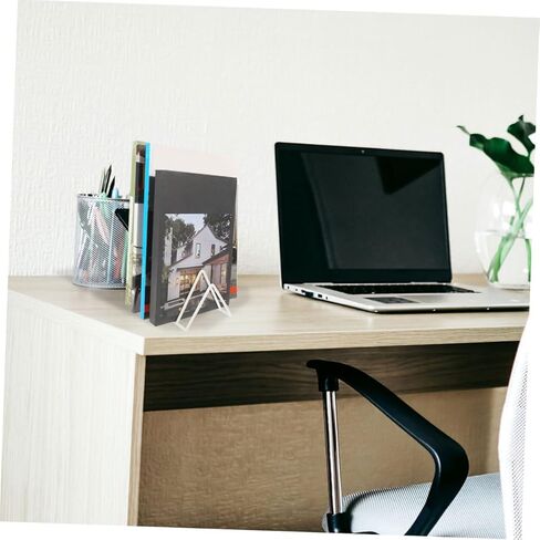 2Pcs Triangle Bookshelf Organizer File Storage Rack for Office Home and Dorm Use Capacity Bookends with Smooth Edges for Desktop Storage in Kuwait