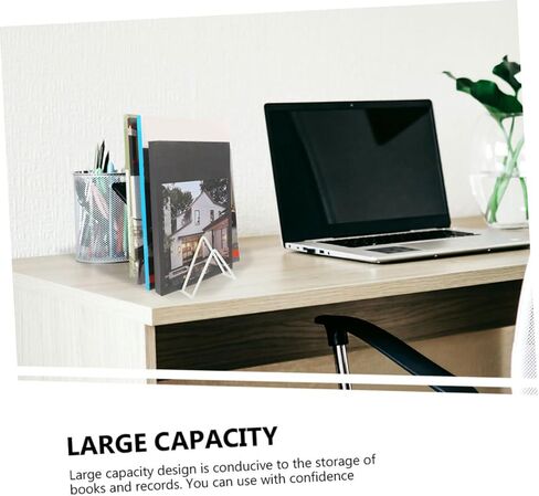 2Pcs Triangle Bookshelf Organizer File Storage Rack for Office Home and Dorm Use Capacity Bookends with Smooth Edges for Desktop Storage in Kuwait