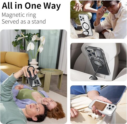 [واقي شاشة مدمج مضاد للزقزقة ومسند مغناطيسي غير مرئي] حافظة خصوصية لهاتف iPhone 15 Pro Max [حماية متكاملة للعدسة] [متوافق مع MagSafe] حافظة هاتف مقاومة للسقوط لكامل الجسم - شفافة in Kuwait