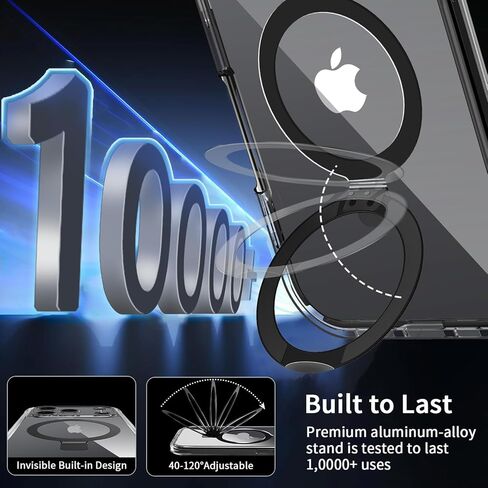 [Built-in Anti Peep Screen Protector & Invisible Magnetic Kickstand] Privacy Case for iPhone 16 Pro Max 6.9'' [Integrated Lens Protection] [Compatible with MagSafe] Full-Body Drop Proof Case -Clear in Saudi Arabia