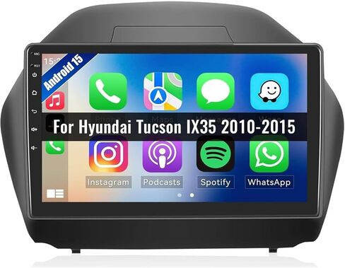 Camecho Car Radio Head Unit Android 13 for Hyundai Tucson IX35 2010-2015 Radio, 10" Touch Screen Car Stereo with CarPlay, Android Auto, Bluetooth, WiFi, HiFi & EQ, GPS Navigation + AHD Backup Camera in Saudi Arabia