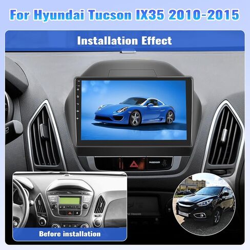 Camecho Car Radio Head Unit Android 13 for Hyundai Tucson IX35 2010-2015 Radio, 10" Touch Screen Car Stereo with CarPlay, Android Auto, Bluetooth, WiFi, HiFi & EQ, GPS Navigation + AHD Backup Camera in Saudi Arabia