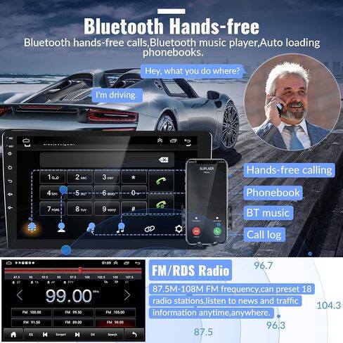 Camecho Car Radio Head Unit Android 13 for Hyundai Tucson IX35 2010-2015 Radio, 10" Touch Screen Car Stereo with CarPlay, Android Auto, Bluetooth, WiFi, HiFi & EQ, GPS Navigation + AHD Backup Camera in Saudi Arabia