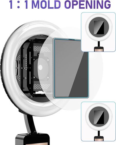 كشك صور محمول متوافق مع أي جهاز Ipad، كشك صور كبير Lightbox Ipad لعيد الميلاد وحفلات الزفاف وحفلات الزفاف وبرنامج التحكم في الضوء الدائري، وحقيبة الطيران باللون الأبيض in Kuwait