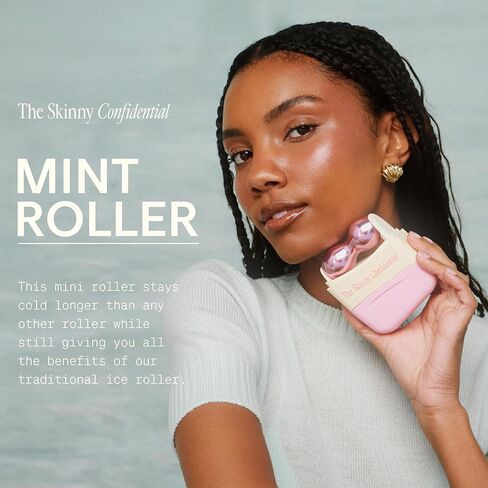THE SKINNY CONFIDENTIAL HOT MESS Ice Roller, Skin Care Tools to Debloat, Derma Roller for Clear Skin & Natural Radiance, Facial Roller for Lymphatic Drainage, Gets Cold Fast & Stays Cold Long in Kuwait