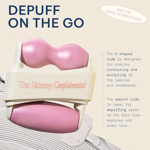 THE SKINNY CONFIDENTIAL HOT MESS Ice Roller, Skin Care Tools to Debloat, Derma Roller for Clear Skin & Natural Radiance, Facial Roller for Lymphatic Drainage, Gets Cold Fast & Stays Cold Long in Kuwait