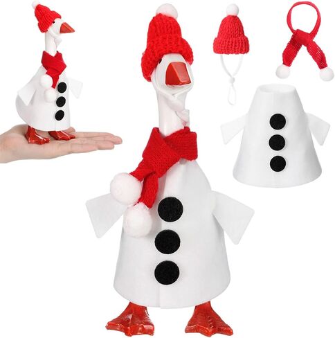 Abbylike Winter Mini Desk Goose Outfit 7 Inch Magnetic Silly Goose Statue Snowman Costume for Winter Christmas Holiday Magnetic Duck Statue Desk Keyholder Decor in Saudi Arabia