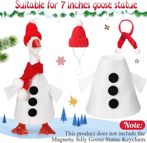 Abbylike Winter Mini Desk Goose Outfit 7 Inch Magnetic Silly Goose Statue Snowman Costume for Winter Christmas Holiday Magnetic Duck Statue Desk Keyholder Decor in Saudi Arabia