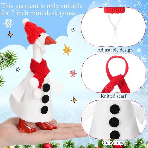 Abbylike Winter Mini Desk Goose Outfit 7 Inch Magnetic Silly Goose Statue Snowman Costume for Winter Christmas Holiday Magnetic Duck Statue Desk Keyholder Decor in Saudi Arabia