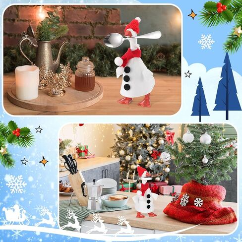 Abbylike Winter Mini Desk Goose Outfit 7 Inch Magnetic Silly Goose Statue Snowman Costume for Winter Christmas Holiday Magnetic Duck Statue Desk Keyholder Decor in Saudi Arabia
