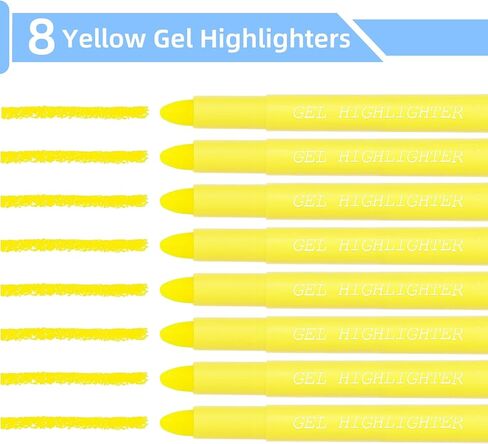 No Bleed Gel Bible Highlighters, Yellow, Pack of 8, Yellow Gel Bible Highlighters Markers Journaling Supplies, No Bleed Through For Highlighting Journal School Office in Saudi Arabia