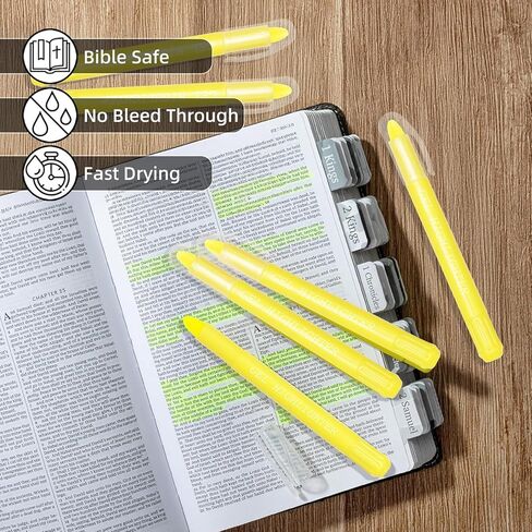 No Bleed Gel Bible Highlighters, Yellow, Pack of 8, Yellow Gel Bible Highlighters Markers Journaling Supplies, No Bleed Through For Highlighting Journal School Office in Saudi Arabia