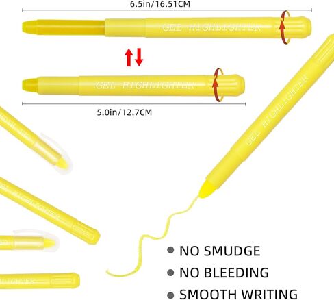 No Bleed Gel Bible Highlighters, Yellow, Pack of 8, Yellow Gel Bible Highlighters Markers Journaling Supplies, No Bleed Through For Highlighting Journal School Office in Saudi Arabia
