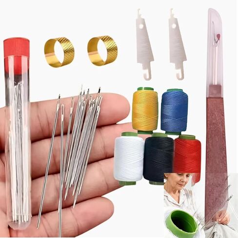 Stainless Steel Sewing Kit, 36-Piece Household Sewing Supplies with Needles, Threads, Scissors, Thimble for Home, Travel, and Emergency Repairs (Basic Hand Sewing Set) in Saudi Arabia