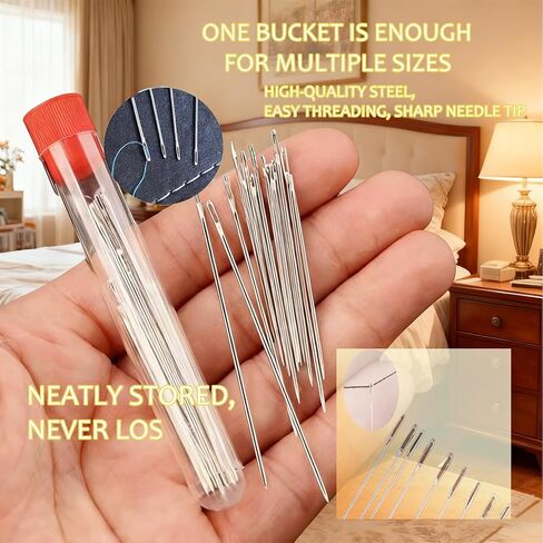 Stainless Steel Sewing Kit, 36-Piece Household Sewing Supplies with Needles, Threads, Scissors, Thimble for Home, Travel, and Emergency Repairs (Basic Hand Sewing Set) in Saudi Arabia