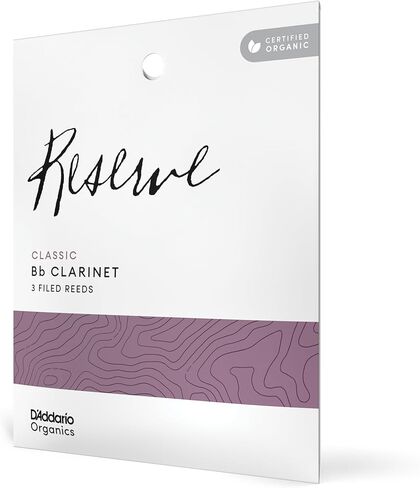 D’Addario Woodwinds - Organic Reserve Classic Bb Clarinet Reeds - B Flat Clarinet Reeds - Reeds for Clarinet - Clarinet Bb Reeds - Individually Sealed - Filed, Strength 3, 3-Pack in Saudi Arabia