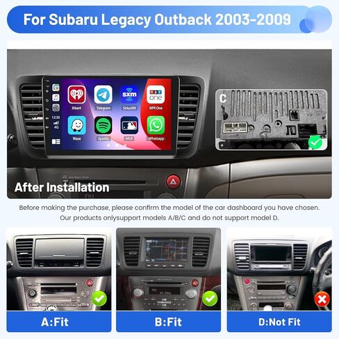 2+64G Android 13 CarPlay Car Stereo Radio for Subaru Legacy Outback 2003-2009, 9'' HD Touch Screen Compatible with Android Auto, AHD Backup Camera, Mirror Link, GPS, WiFi, FM RDS in Saudi Arabia