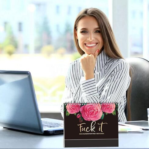 2026 Fuck It أجندة مكتبية للنساء المتعبة، 2026 مخطط مضحك الكمامة مكتب المنزل جدار التقويم هدية الفيل الأبيض in Kuwait