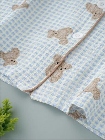 مجموعة ملابس نوم للسيدات من Verdusa مكونة من قطعتين من ملابس النوم وأزرار لأعلى مع شورت in Kuwait