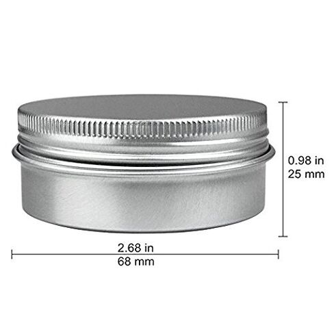 JOYWEE 24 Pack (1 Oz/30ml) Screw Top Round Aluminum Tin Cans, Metal Tin Storage Jar Containers with Screw Cap for Lip Balm, Cosmetic, Candles, Salve, Make Up, Eye Shadow, Powder, Tea in Saudi Arabia