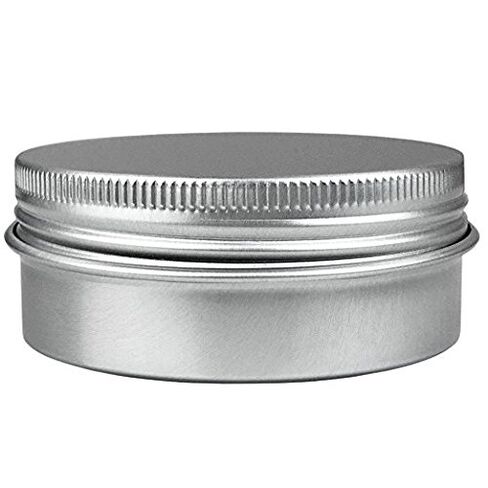 JOYWEE 24 Pack (1 Oz/30ml) Screw Top Round Aluminum Tin Cans, Metal Tin Storage Jar Containers with Screw Cap for Lip Balm, Cosmetic, Candles, Salve, Make Up, Eye Shadow, Powder, Tea in Saudi Arabia