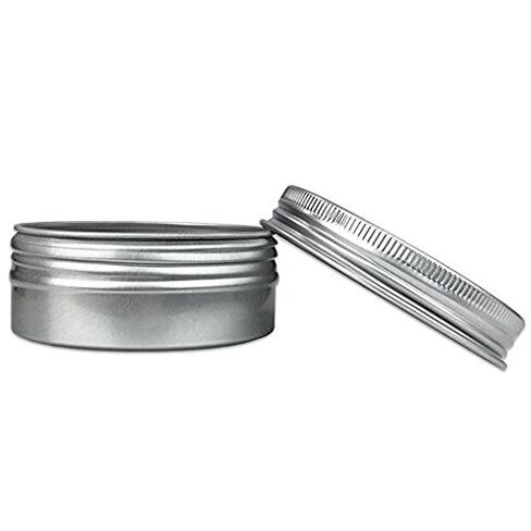 JOYWEE 24 Pack (1 Oz/30ml) Screw Top Round Aluminum Tin Cans, Metal Tin Storage Jar Containers with Screw Cap for Lip Balm, Cosmetic, Candles, Salve, Make Up, Eye Shadow, Powder, Tea in Saudi Arabia