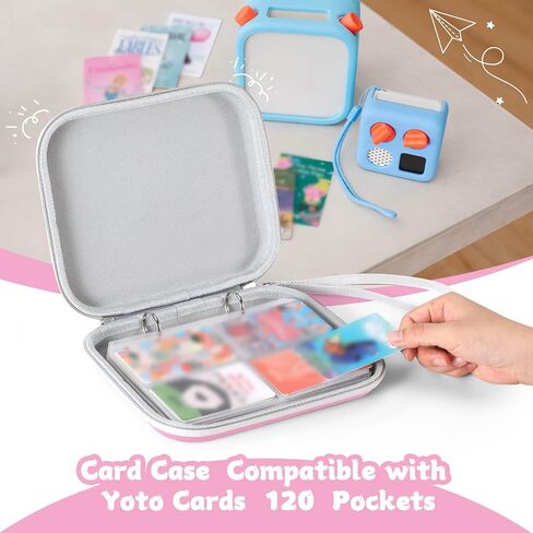 Card Case Fit for Yoto Cards, Portable Card Binder Holder with 120 Pockets for Player & Mini Audiobook Cards, Card Folder Storage with Sleeves for Travel (Pink) in Saudi Arabia