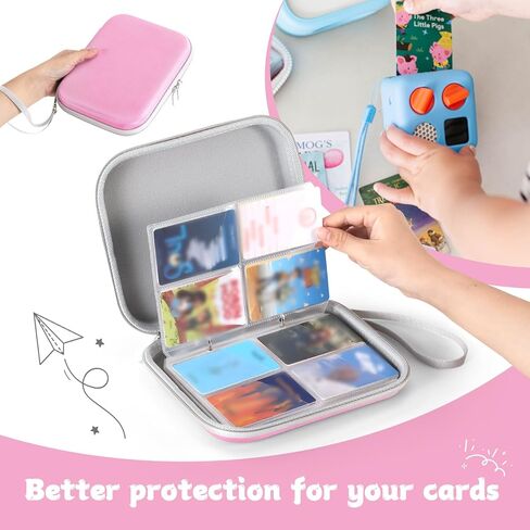 Card Case Fit for Yoto Cards, Portable Card Binder Holder with 120 Pockets for Player & Mini Audiobook Cards, Card Folder Storage with Sleeves for Travel (Pink) in Saudi Arabia