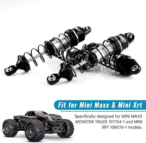 GLOBACT ألومنيوم 88 مم ماص للصدمات الزيتية الأمامية والخلفية مع زنبركات لـ TRAXXAS Mini Maxx XRT 107154-1 108076-1 1/16 RC ترقيات الشاحنة (فضي) in Kuwait