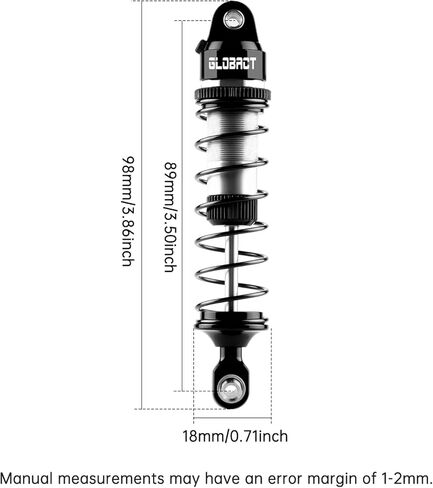 GLOBACT ألومنيوم 88 مم ماص للصدمات الزيتية الأمامية والخلفية مع زنبركات لـ TRAXXAS Mini Maxx XRT 107154-1 108076-1 1/16 RC ترقيات الشاحنة (فضي) in Kuwait