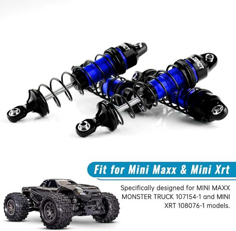 GLOBACT ألومنيوم 88 مم ماص للصدمات الزيتية الأمامية والخلفية مع نوابض لـ TRAXXAS Mini Maxx XRT 107154-1 108076-1 1/16 RC ترقيات الشاحنة (أزرق) in Kuwait