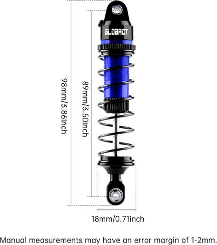 GLOBACT ألومنيوم 88 مم ماص للصدمات الزيتية الأمامية والخلفية مع نوابض لـ TRAXXAS Mini Maxx XRT 107154-1 108076-1 1/16 RC ترقيات الشاحنة (أزرق) in Kuwait