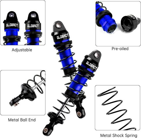 GLOBACT ألومنيوم 88 مم ماص للصدمات الزيتية الأمامية والخلفية مع نوابض لـ TRAXXAS Mini Maxx XRT 107154-1 108076-1 1/16 RC ترقيات الشاحنة (أزرق) in Kuwait