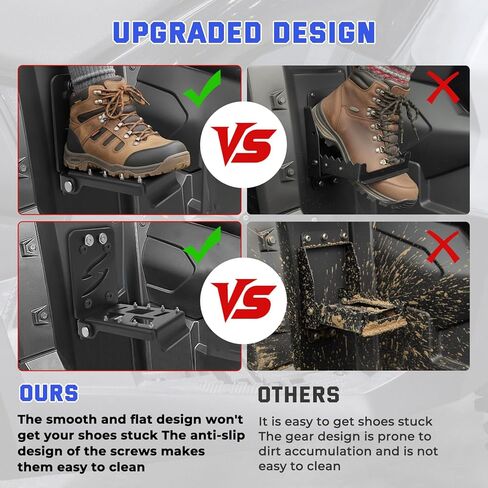 JERBOR Upgraded ATV Passenger Foot Rest, Foldable with Magnetic Design for Rear Passenger Foot Pedals Non-Slip 4 Wheel Foot Pegs Universal Fit for Polaris Sportsman,for Honda Rubicon Foreman Fourtrax in Saudi Arabia