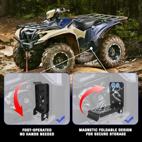 JERBOR Upgraded ATV Passenger Foot Rest, Foldable with Magnetic Design for Rear Passenger Foot Pedals Non-Slip 4 Wheel Foot Pegs Universal Fit for Polaris Sportsman,for Honda Rubicon Foreman Fourtrax in Saudi Arabia