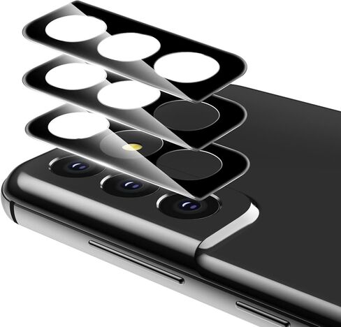 imluckies [3 Pack] for Samsung Galaxy S21 FE Camera Lens Protector, Ultra Thin Tempered Glass, Anti-Scratch & HD Clear, Easy Installation, Case Friendly Only for Samsung S21 FE 5G 2021 - Black in Saudi Arabia
