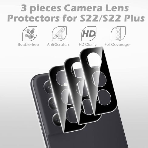 imluckies [3 Pack] for Samsung Galaxy S21 FE Camera Lens Protector, Ultra Thin Tempered Glass, Anti-Scratch & HD Clear, Easy Installation, Case Friendly Only for Samsung S21 FE 5G 2021 - Black in Saudi Arabia