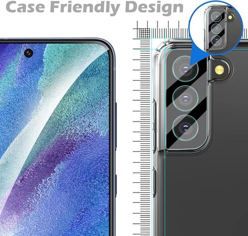 imluckies [3 Pack] for Samsung Galaxy S21 FE Camera Lens Protector, Ultra Thin Tempered Glass, Anti-Scratch & HD Clear, Easy Installation, Case Friendly Only for Samsung S21 FE 5G 2021 - Black in Saudi Arabia
