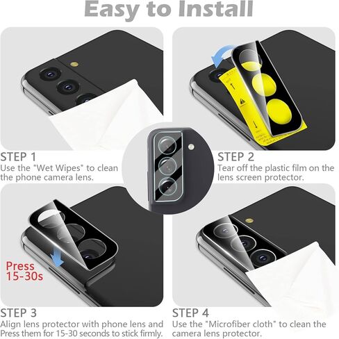 imluckies [3 Pack] for Samsung Galaxy S21 FE Camera Lens Protector, Ultra Thin Tempered Glass, Anti-Scratch & HD Clear, Easy Installation, Case Friendly Only for Samsung S21 FE 5G 2021 - Black in Saudi Arabia