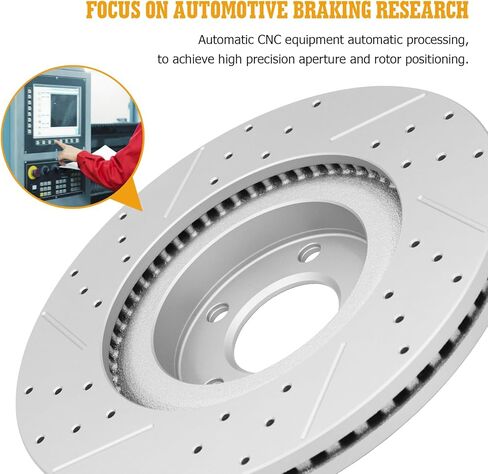 Disc Brake Kits with Pads and Rotors Front & Rear Drilled Slotted Vented Rotor for 2010 FLincoln Mkx ord Edge in Kuwait