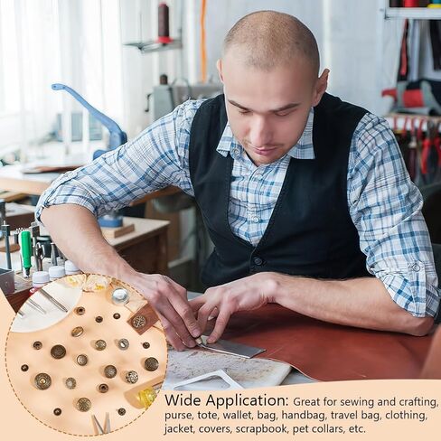AHANDMAKER 36 Set Leather Snap Fasteners Kit - 18mm Snaps, Press Studs, Buttons for Leather Craft, Jacket, Jeans, Clothes, Bags in Saudi Arabia