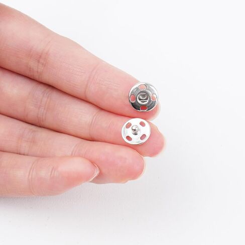 Sewing Snaps,120 Sets 8 mm and 10 mm, Black and Silver in Saudi Arabia