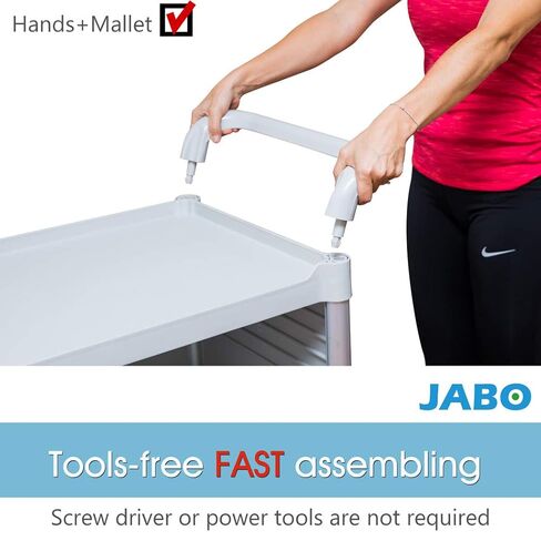 عربة طبية بباب مزدوج قابل للقفل من JaboEquip [ JaboEquip ] عربة أدوات خزانة مع بابين قابلين للقفل لعربة خدمة مختبر الضيافة المدرسية، L34.43xD19.69 بوصة عربة JABO، أسود in Kuwait